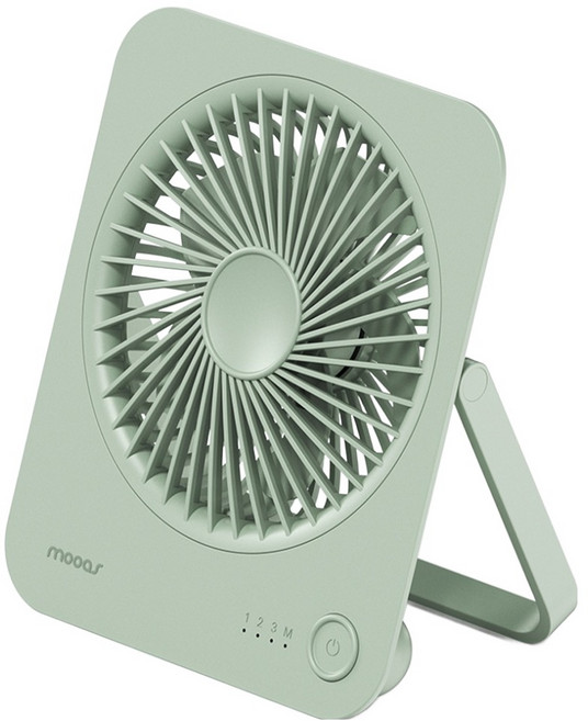 무아스 플랫스퀘어 탁상용 무선 선풍기, MF-D3, 올리브