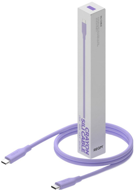 리큐엠 C타입-C타입 크레용 숏 고속충전 데이터 전송 케이블 60W, LAVENDER, 1개, 30cm