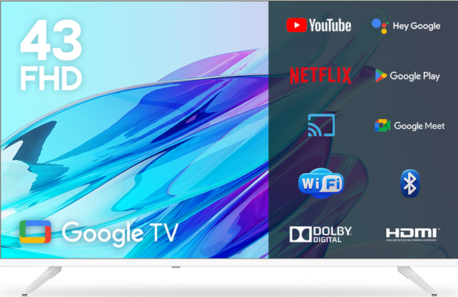 이노스 43FHD LED 구글 스마트 TV 화이트에디션, 108cm(43인치), LED 43FHD Google, 스탠드형, 고객직접설치