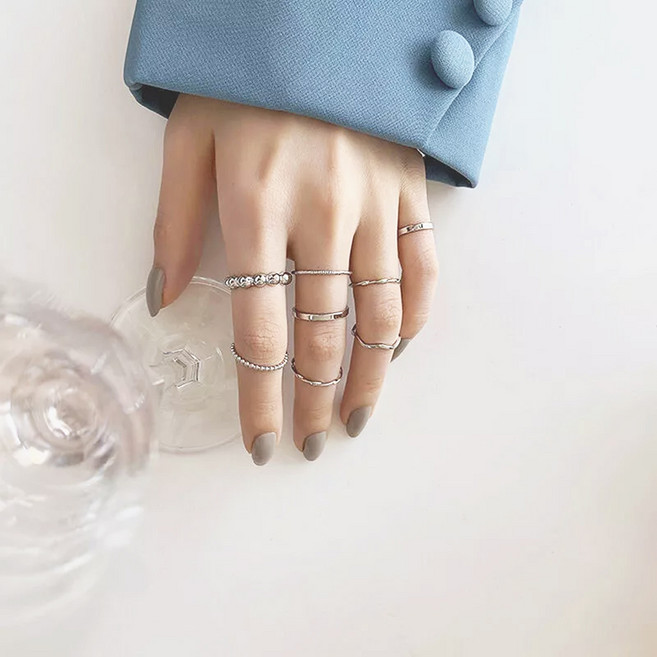 비아워게스트 여성용 데일리 실반지 세트