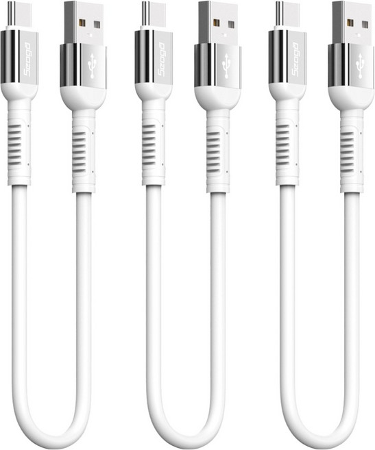 서가 메탈 고강도 고속충전 케이블 C타입, 30cm, 화이트, 3개