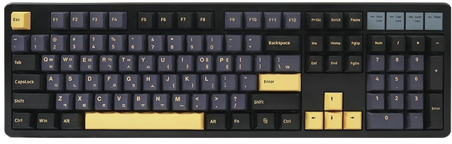 큐센 풀윤활 가스켓 하이무 유무선 기계식 키보드, 저소음 바다소금축, QSENN Q104 PBT, 블랙