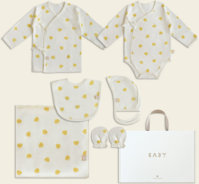 베이비앤아이 신생아용 사계절 배냇저고리 + 슈트 + 속싸개 + 턱받이 + 모자 + 손싸개 출산 선물세트 + 쇼핑백