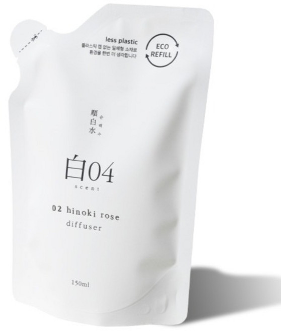 순백수 히노키 로즈 디퓨저 리필 + 리드스틱, 히노키로즈, 150ml, 1개