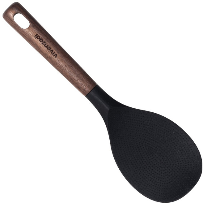 비벤자디 월넛 실리콘 주걱, 블랙, 1개