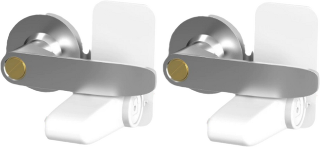 모아픽 무타공 문손잡이 안전 잠금, 화이트, 2개