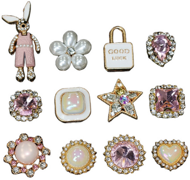 코히모 데코덴 파츠 휴대폰 케이스 꾸미기 DIY 만들기 12종 세트 5W0046, 혼합색상, 1세트