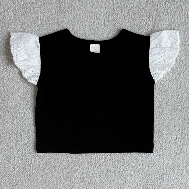 BEBENINE 兒童荷葉邊短袖T恤