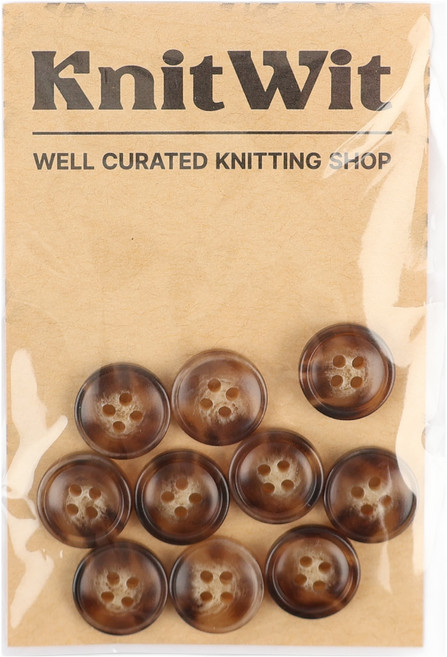 니트위트 마블링 단추 15mm, 다크브라운, 10개