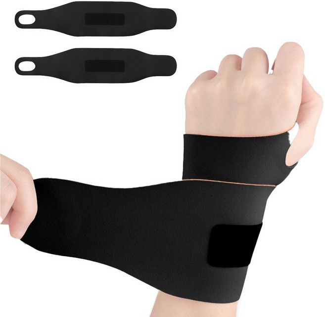 얇은 스포츠 헬스 아대 손목보호대 2p, 1개, 블랙