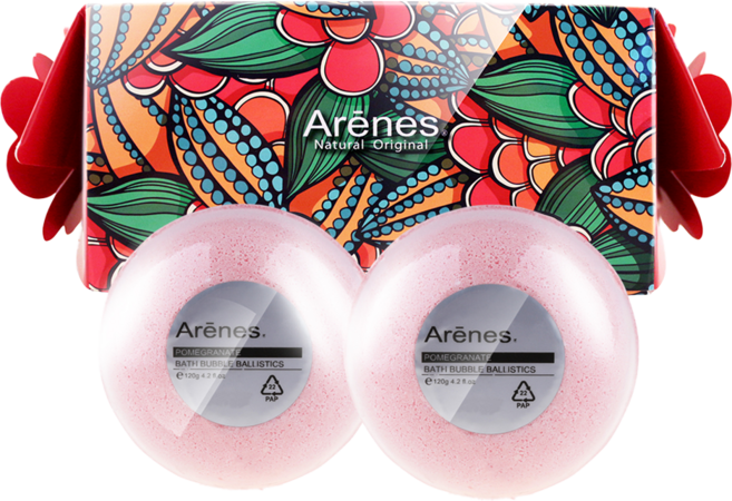 Arenes 愛霓思 紅石榴香氛植萃沐浴球 Pomegranate Bath Bubble Ball, 120g, 2個