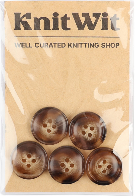 니트위트 마블링 단추 20mm, 다크브라운, 5개