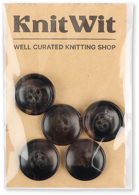 니트위트 마블링 단추 22mm, 블랙, 5개