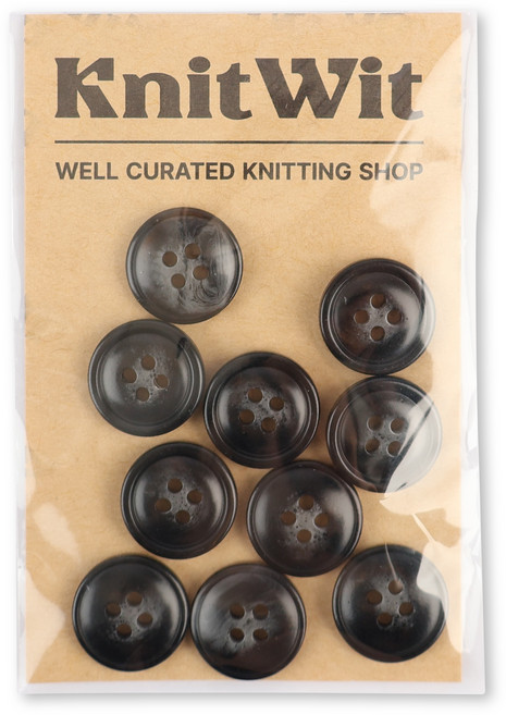 니트위트 마블링 단추 18mm 10p, 블랙, 1개