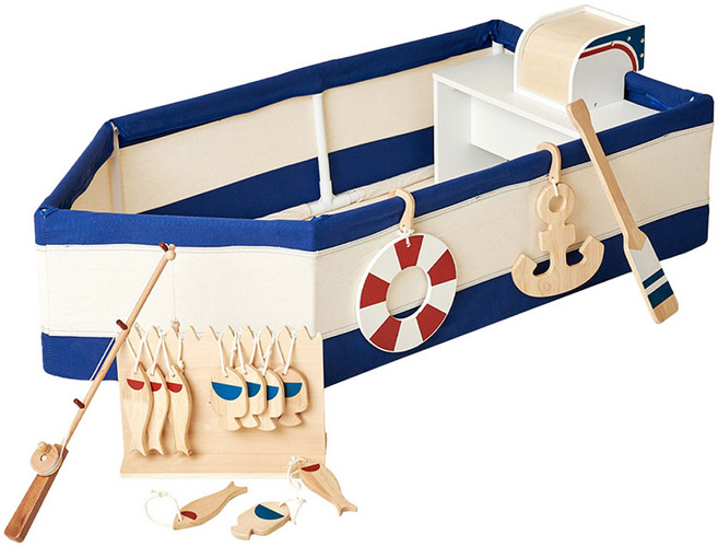 키엔비 보트 원목 낚시놀이 세트, 1세트, 혼합색상