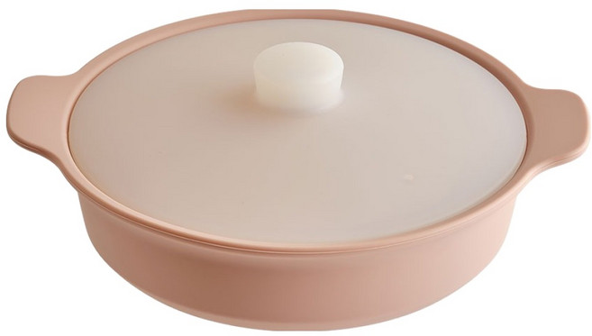 실리팟 프리미엄 실리콘 냄비 용기 납짝 찜기, 페일핑크, 1개