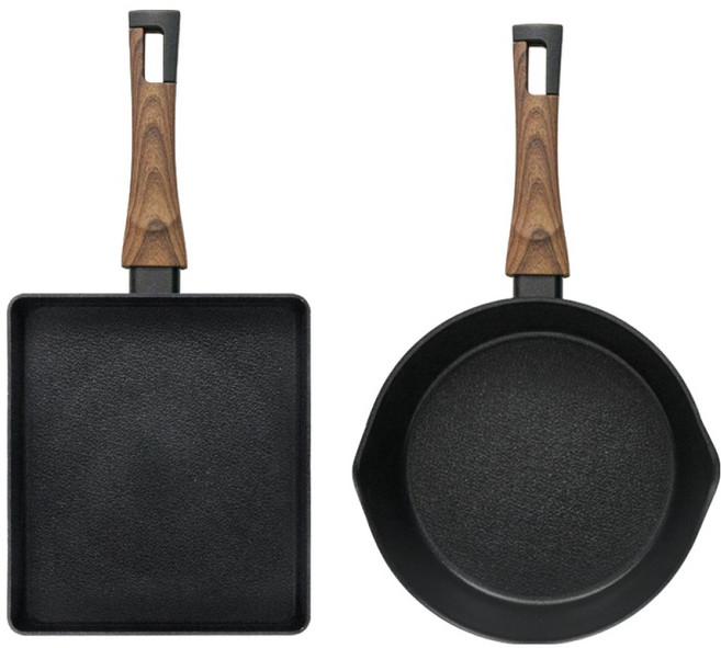 실바트 IH 인덕션 까리노 프라이팬 세트 2개, 블랙, 계란말이팬 24cm + 멀티플렉스팬 22cm, 1세트