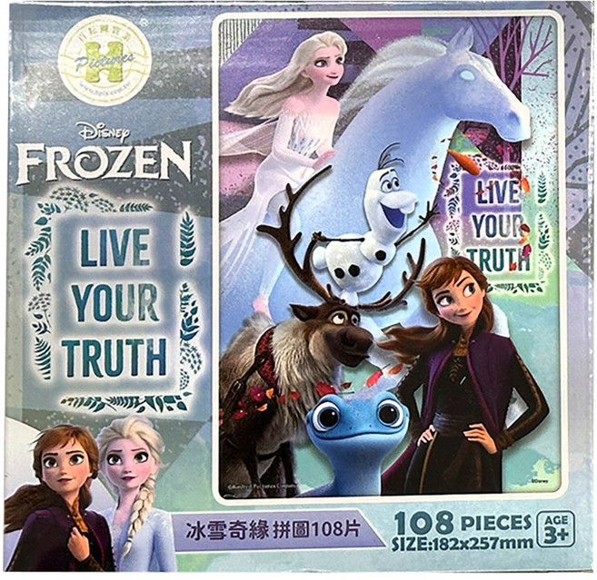 HUNDRED PICTURES 百耘圖 拼圖 HPD0108-322 108片 適合3歲以上兒童, 冰雪奇緣 多色, 1盒