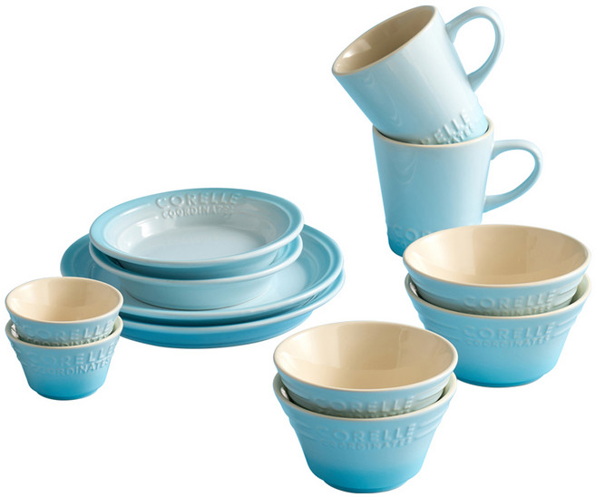 코렐코디네이츠 브리즈스톤 식기세트 12p, Blue, 1세트