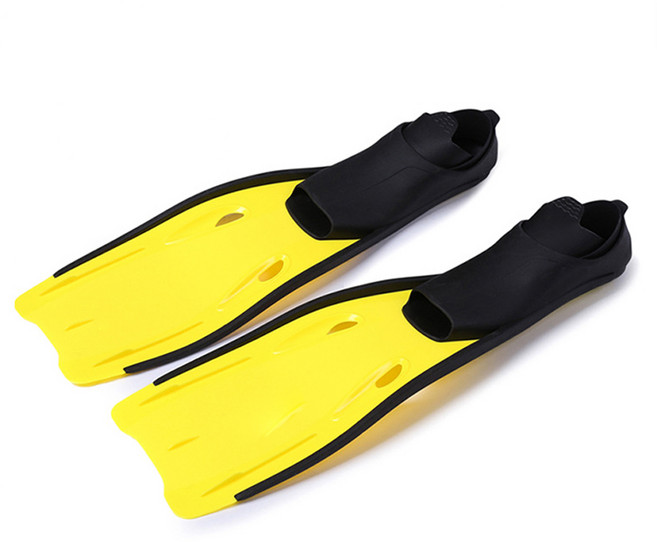 엘쏘 스킨스쿠버 수영장 컬러풀 라인 오리발 양발착용, 옐로우