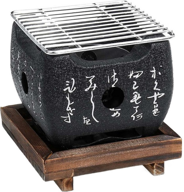 영라이즌 일본식 미니 화로 + 스텐 그릴 세트, 소 13 x 13 x 12.5cm, 1개