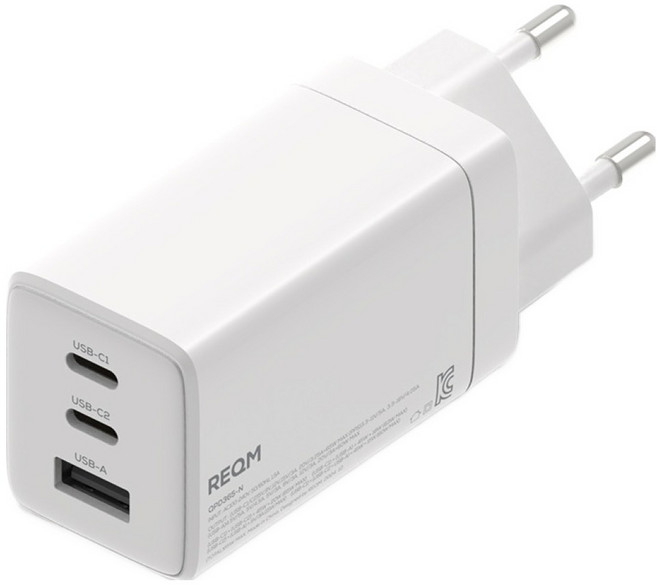 리큐엠 GaN PD PPS 3포트 초고속 멀티충전기 65W, 소프트화이트, 1개