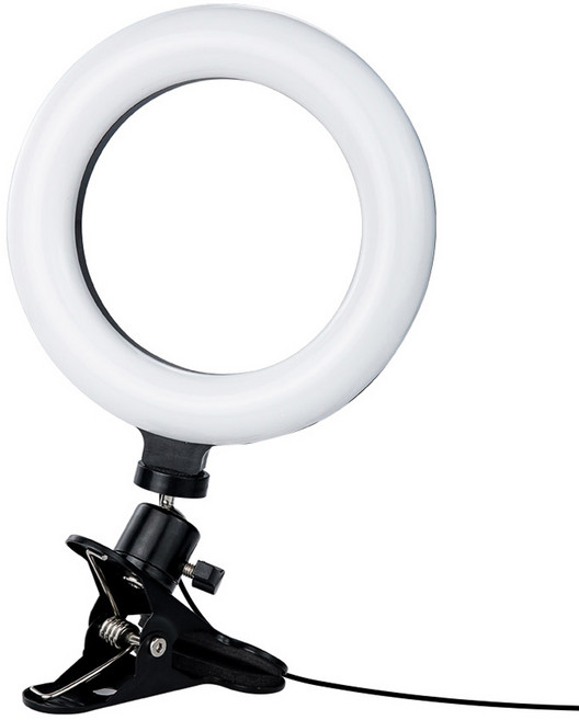 컴스 집게형 거치 스탠드 LED 링 라이트 16cm, BD777, 1개