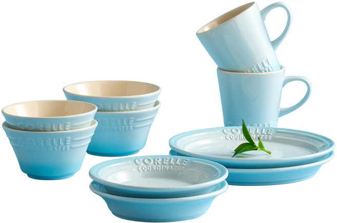 코렐코디네이츠 브리즈스톤 식기세트 10p, 블루, 공기 2p + 대접 2p + 찬기 2p + 접시 2p + 머그 2p, 1세트