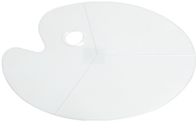 시나아트 미술용 아트 원형 팔레트 물고기모양 42 x 30 cm H015, 1개, 3칸