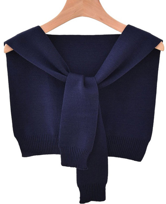 젤루나 레이어드 니트 어깨 숄 페이크 가디건 Q-02