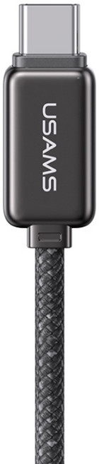 USAMS 優勝仕 Type-C to Type-C Light 100W 超高速充電傳輸線, 黑色, 1.2m, 1個