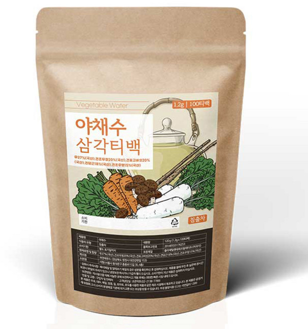 야채수 삼각티백, 1.2g, 1개, 100개입