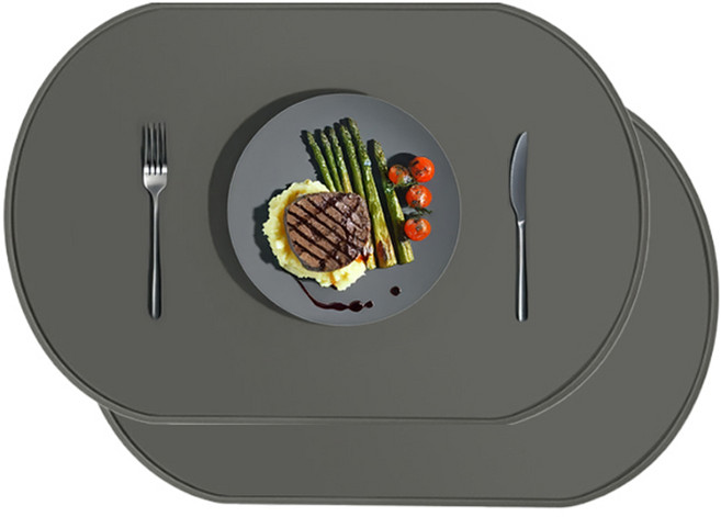 티오뜨 몽글 실리콘 식탁매트, 다크차콜, 39 x 26.5 cm, 2개