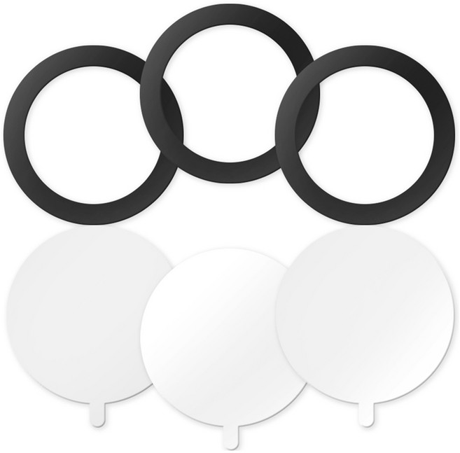 구스페리 맥세이프 호환 플레이트 자석 스티커, 블랙, 3개