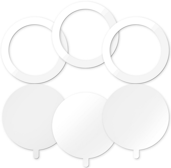 구스페리 맥세이프 호환 플레이트 자석 스티커, 화이트, 3개