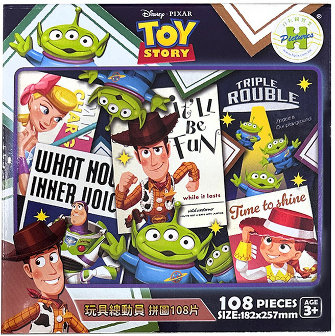 HUNDRED PICTURES 百耘圖 Toy story 4玩具總動員 拼圖 12 深藍色, Toy story 4玩具總動員 12 深藍色, 108片, 1盒