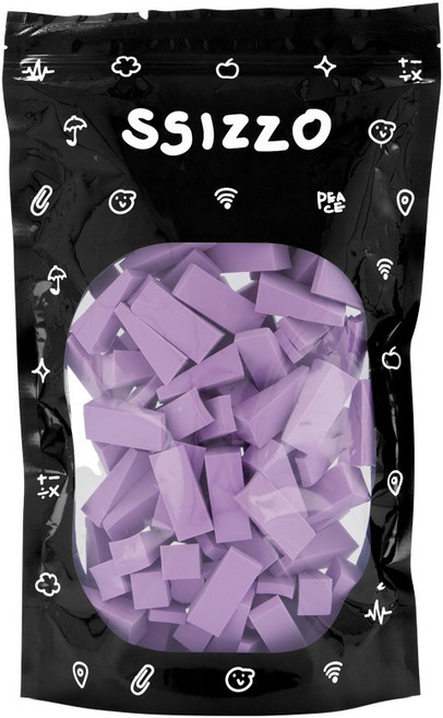 씨조 데일리 메이크업 쫀존 조각 퍼프 대용량 100p, 1개, 바이올렛