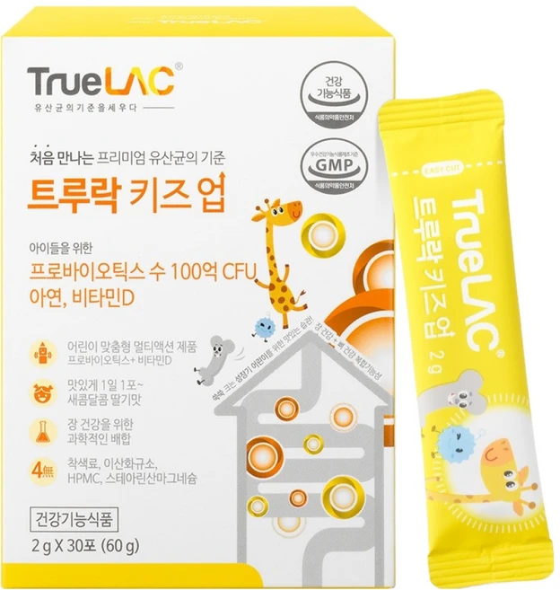트루락 아동용 키즈업 유산균 30p, 60g, 1개 - 쿠팡