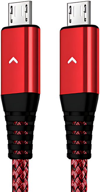 808 A타입-마이크로5핀 호환 발키리 고속충전 단선방지 케이블, 2개, 레드, 1.8m