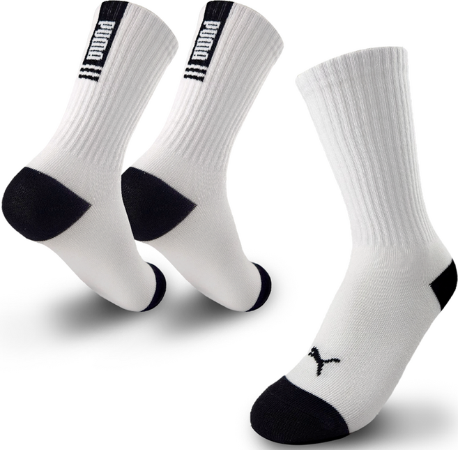 푸마 아동용 심플 로고포인트 긴목 양말 솔리드 3족 세트