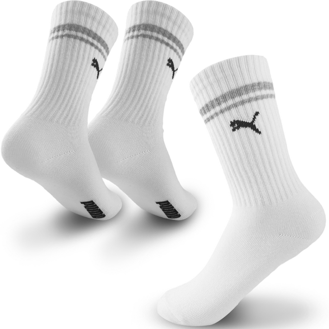 푸마 아동용 심플 라인 긴목 양말 솔리드 3족 세트