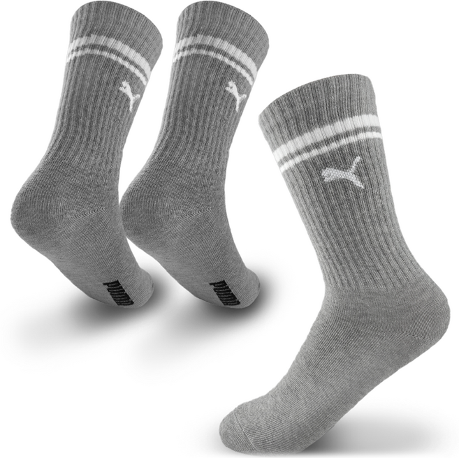 푸마 아동용 심플 라인 긴목 양말 솔리드 3족 세트