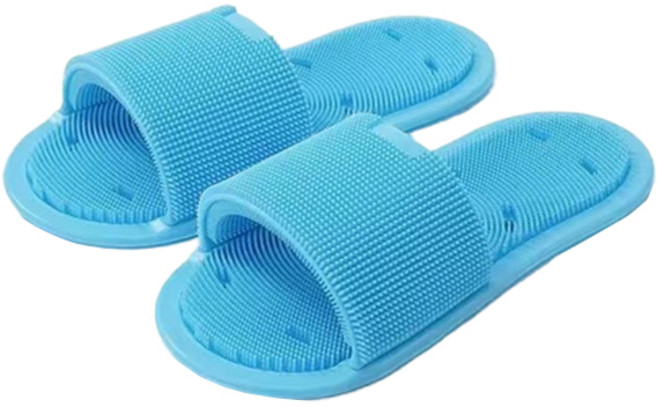 몬드스팟 욕실 실리콘 발씻는 흡착 브러쉬 욕실화 YN014, 블루, 1개