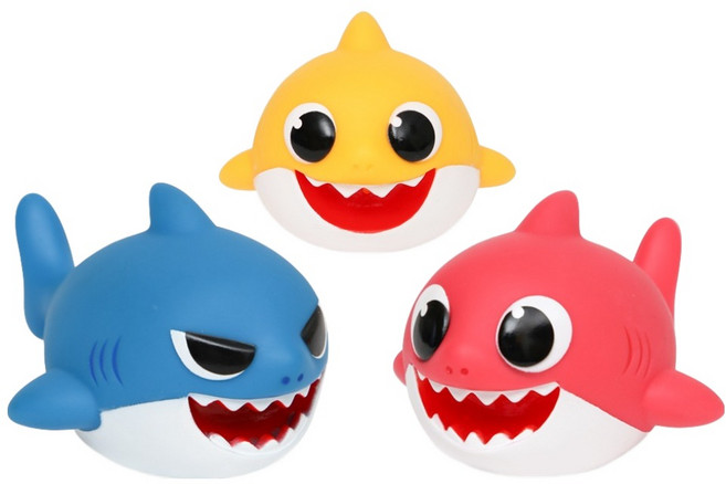 핑크퐁 아기상어 목욕 물총 3종 세트, 혼합색상, 1세트