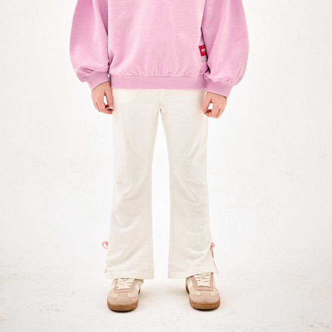 젤리스푼 여아용 리본 포인트 트임 부츠컷 팬츠