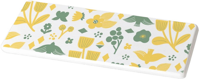 收納王妃 北歐風 珪藻土洗漱墊 24 x 8cm, 1個, 印花黃綠