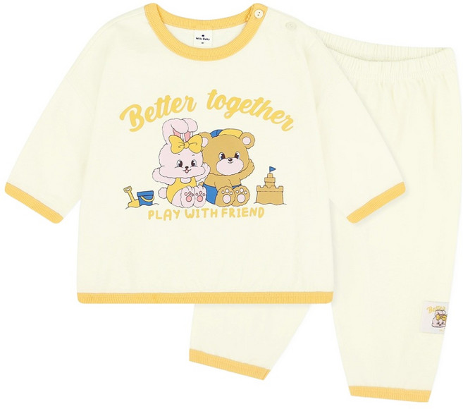 Milk Baby 兒童與朋友一起快樂的七分家居服套裝