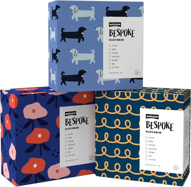 anicare 강아지 비스포크 맞춤 건식사료 면역 + 피부 + 관절 랜덤발송(패키지), 1kg, 1개, 해산물 - 쿠팡