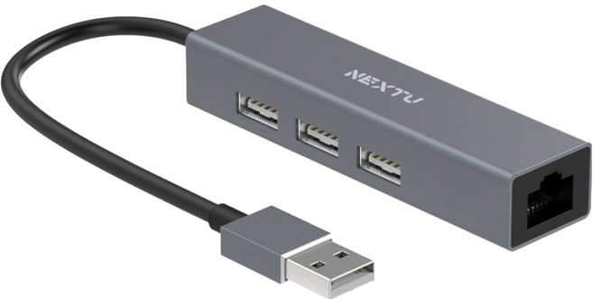 넥스트유 래마돈 USB 2.0 허브 3포트 노트북용 유선랜카드 UH133LAN, 1개