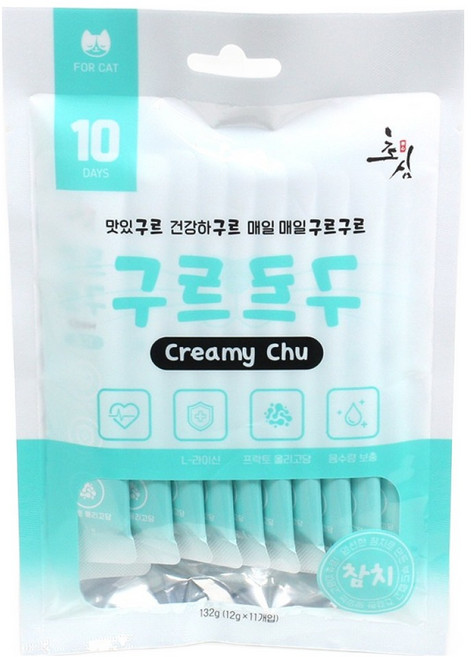 초심 고양이 구르구르 크리미츄 짜먹는 간식 11p, 참치, 132g, 1개